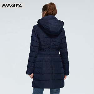 Chaqueta de Invierno Larga y Gruesa Personalizada para Mujer, Chaqueta Acolchada con Capucha, Ropa Exterior Informal de Poliéster - Product Image 4