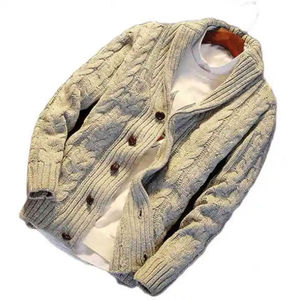 Pulls en maille tendance pour hommes, vente en gros, automne-hiver, chauds, grandes tailles, décontractés, à manches longues, cardigan - Product Image 2