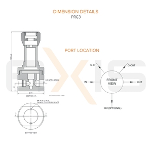 Axis PRG3 High Flow Single Stage Pressure Regulator SS316 170C for <b>Utility</b> Water and Process Instrumentation Systems 300 <b>Bar</b> - Product Image 4