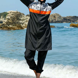 Traje de Baño Islámico Modesto, Talla Grande, Manga Larga, UPF50+, Ecológico, de Secado Rápido, Spandex/Poliéster, Burkini para Mujer - Product Image 4