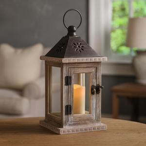 Lanterne en bois artisanale, porte-lumière, idéale pour la décoration de la chambre d'enfant et l'aménagement des étagères du salon, fabriquée à la main en Inde - Product Image 3