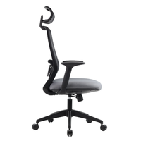 Chaise de bureau ergonomique en maille avec accoudoirs réglables, appui-tête intégré, design pivotant moderne pour la maison, le gaming et le bureau