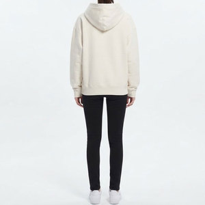 Sweat-shirt surdimensionné en molleton épais crème personnalisé avec logo araignée noire imprimée sur le devant, grande taille pour femme - Product Image 3