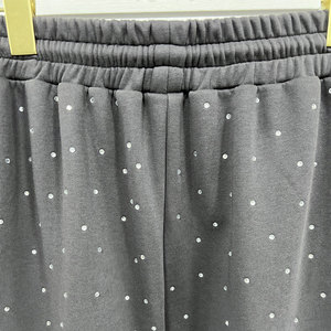 Survêtement unisexe décontracté imprimé délavé à l'acide, style streetwear hivernal, grande taille, maternité, avec strass et pantalon de jogging - Product Image 5