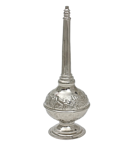 Aspersorio dorado ornamentado con pequeños detalles de gemas rojas en el borde y el pedestal para iglesia, templo, rituales, al por mayor - Product Image 6