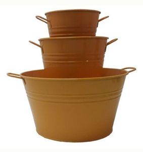 Juego de Cubos Metálicos Galvanizados, Macetas de Estilo Rústico para Jardín, Flores, Plantas Verdes, Recipientes Decorativos - Product Image 5