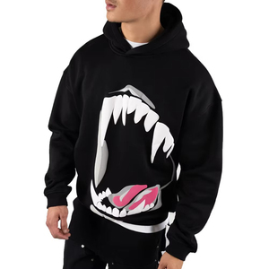 Best Sale Winter Warm Long Sleeve <b>Men</b> Puff Print Hoodie New Arrival Light Weight Solid Color <b>Men</b> Puff Print Hoodies - Product Image 1