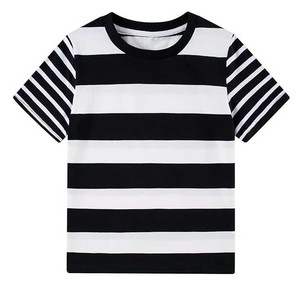 Camiseta de Algodón de Punto a Rayas Sostenible, Tejido Reciclado Suave de Lujo, Rayas Verticales, Camiseta Casual para Hombre, Precio de Fábrica - Product Image 1
