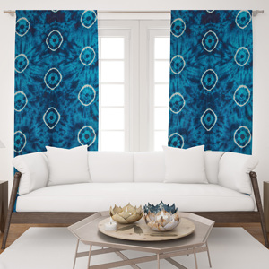 Rideau en coton imprimé tie-dye, style bohème, fait main, pour salon et chambre, vente en gros, Inde - Product Image 1