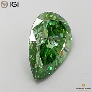 เพชรทรงลูกแพร์ 1.00 กะรัต ได้รับการรับรองจาก IGI สีเขียวสดใสแฟนซี ความสะอาดระดับ VS2 เพชร CVD ที่เพาะเลี้ยงในห้องปฏิบัติการ สำหรับแหวนสั่งทำพิเศษ - Product Image 3