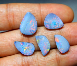 Natural Australian Doublet <b>Opal</b> Cabochon Multi Fire Loose Gemstone Wholesale Jewelry Making - Product Image 1