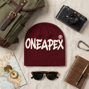 Custom Burgundy Knit Beanie Hat White Logo Warm Ribbed <b>Winter</b> <b>Cap</b> Unisex Streetwear Fashion Headwear Wholesale Supplier - Product Image 5