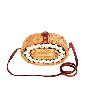 Summer beach embroidery moroccan straw tote bag straw bag straw beach bag for women Green House Handicraft VietNam factory