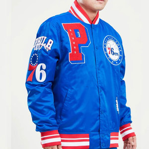 Chaqueta Deportiva Ligera Personalizada para Hombre, Chaqueta Satinada Estilo Universitario con Cierre de Botones, Chaqueta Varsity Satinada para Hombre - Product Image 4