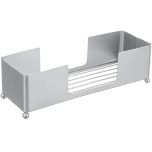 Porte-serviettes d'invité en argent brossé, distributeur allongé en métal pour serviettes en papier avec base à fentes - Product Image 1