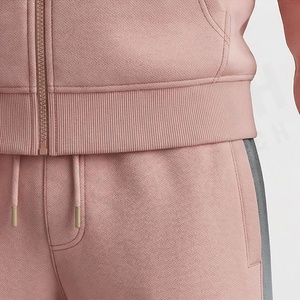 Unisex <b>Pink</b> Color Blocking <b>Tracksuit</b> Hooded Zipper Full Sleeve Casual Sportswear Adult Autumn Wear - Product Image 5