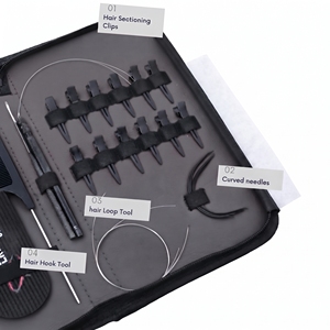 Kit Profesional para Instalación de Extensiones de Cabello: Alicates de Micro Anillos de 2 Orificios, Aplicador de Bucles de Alambre, Gancho, Peine, Clips y Agujas - Product Image 5