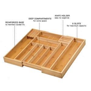 Moderno Porta Utensilios de Cocina de Bambú, Multifuncional, Expandible, de Cinco Niveles - Product Image 3