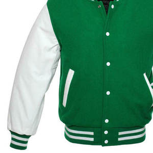 Custom Men Wool Letterman <b>Real</b> <b>Leather</b> Sleeves Varsity <b>Jacket</b> Solid Color Embroidery Logo Letterman <b>Jackets</b> - Product Image 3