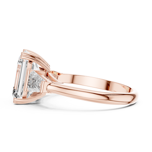 Anillo solitario, anillo solitario con diamante de corte esmeralda, anillo con diamante ecológico, anillo con diamante asequible, anillo de compromiso moderno - Product Image 1