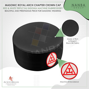 Gorra de Capítulo Royal Arch – Negra con Insignia Blanca y Roja - Product Image 4