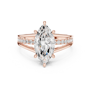 Luxury Marquise Cut Diamond Engagement <b>Ring</b> <b>Split</b> Shank Pave Set 18K Gold <b>Ring</b> for Women - Product Image 1