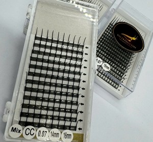 ขนตาปลอมแบบเส้นคุณภาพสูงขายส่ง ถาดขนตาแบบ Spike 12/16 แถว สีดำด้าน ขนสังเคราะห์นุ่ม รับทำฉลากเอง - Product Image 1