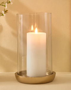 Luxury Glass Candle Holder Set with Metal Base Modern Decorative Hurricane Candle Lantern for Home Decor Wedding <b>Table</b> - Product Image 6