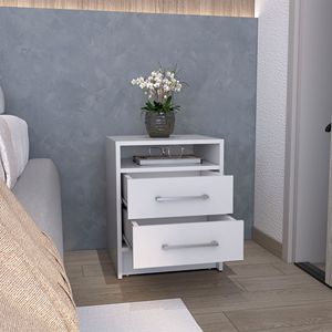 Comodino Kelso a 2 cassetti con 1 scaffale eleganti comodini - Product Image 4