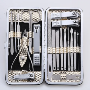 19pcs Professional Portable Manicure Pedicure Set Stainless Steel <b>Nail</b> Clipper <b>Kit</b> <b>Nail</b> Cutters Scissors Beauty Tool with PU Bag - Product Image 2