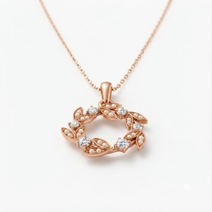 Colgante de oro de 14K con diamante E VS1 cultivado en laboratorio, estilo moderno, dulce y antiguo, con diseño de corona victoriana, perlas de cultivo y diamantes de corte minero antiguo - Product Image 3