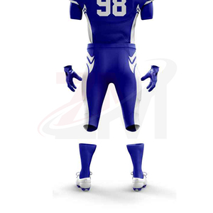 Conjunto de Uniforme de Fútbol Americano Azul y Blanco con Estampado por Sublimación, Transpirable, Talla Adulto para Hombre, Servicio OEM, Nueva Llegada, Marca Personalizada - Product Image 4