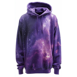 Sweat-shirt à capuche pour homme de haute qualité avec logo personnalisé, manches longues, orange, imprimé galaxie, en molleton, coupe ample, décontracté, pour l'automne - Product Image 4