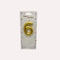 Bougie Chiffre Dorée TOOWIN 6cm pour Gâteaux d'Anniversaire d'Enfants – Décoration Romantique et Créative pour Table de Desserts et Pâtisseries