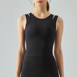 Camiseta Deportiva Ajustada de Doble Tirante para Mujer, Transpirable, de Secado Rápido, con Relleno Personalizado - Product Image 3