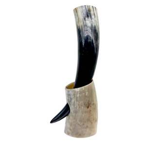 Viking <b>Drinking</b> <b>Horns</b> with <b>Horn</b> Stand Made of Organic Material Polished Love Style Eco-Friendly Manufacturer Exporter From India - Product Image 5