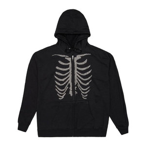 Sweat à capuche zippé personnalisé pour homme, en molleton respirant et mélange de coton, avec strass, idéal pour l'extérieur en hiver - Product Image 1