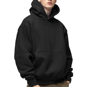 Sweat à capuche d'hiver pour homme en polaire polyester/coton respirant à séchage rapide, couleur unie, logo frontal, style décontracté, personnalisable - Product Image 1