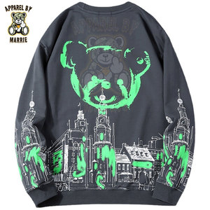 Sudadera Extra Grande de Felpa de Algodón Grueso Personalizada para Hombre, con Logotipo Impreso Personalizado, Corte Holgado, Etiqueta Privada OEM, Cuello Redondo - Product Image 6
