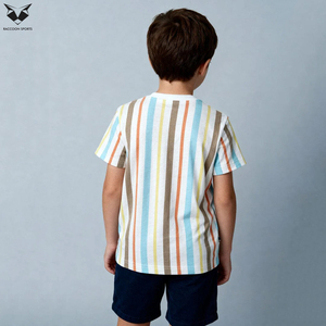 เสื้อยืดเด็กผู้ชายแฟชั่น ฤดูร้อน แขนสั้น สวมใส่สบาย ผ้าถักผสมคอตตอน ระบายอากาศได้ดี คุณภาพสูง รับสั่งทำ - Product Image 3