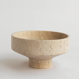 TRAVERTINE <b>NARROW</b> BOW Handmade Minimalist travertine Bowl - Product Image 6