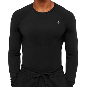 Camiseta Deportiva de Manga Larga para Hombre, Ajustada, Negra, para Gimnasio, Entrenamiento, Fisicoculturismo, Fitness - Product Image 5