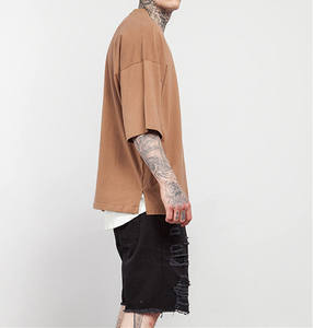 เสื้อยืดโอเวอร์ไซส์ผ้าคอตตอนหนา 260 กรัม 100% คอตตอน สำหรับผู้ชาย ทรงหลวมไหล่ตก สกรีนลายตามสั่ง เสื้อยืดทรงแบ็กกี้สำหรับขาย - Product Image 4