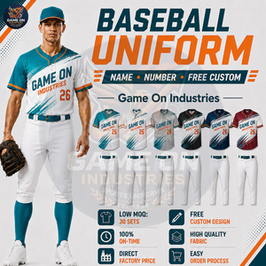 Uniformes de baseball personnalisés avec logo d'équipe, en tissu respirant de bonne qualité, lavables en machine, faible MOQ, pour la vente en gros - Product Image 4