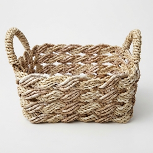 Handwoven Rattan Storage Basket Kitchen Organizer Natural Straw <b>Bin</b> Rustic <b>Desktop</b> Container Balinese Craft Home Cooking Tool - Product Image 1