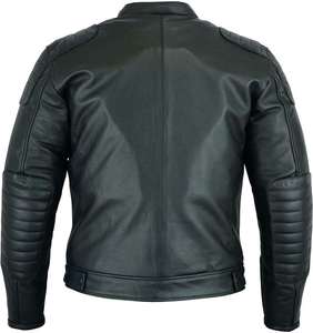Chaqueta bomber de cuero marrón vintage para hombre con cierre de cremallera y bolsillos, cuello vuelto, corte regular, para otoño. - Product Image 3