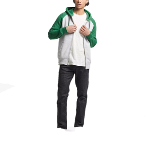 Sudadera con capucha térmica de 220 gramos, de 2 piezas con cremallera, a la moda, cortavientos, de talla grande, estilo vintage lavado, que absorbe la humedad, al por mayor - Product Image 2