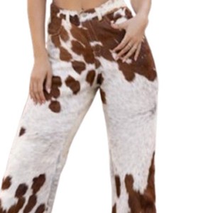 Pantalon en cuir de vachette véritable pour femme, taille haute, style classique, streetwear, décontracté, tendance, fournisseur OEM personnalisé - Product Image 6