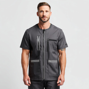 Premium Quality Knitted Zip Front Breathable Comfortable Warm up Nurse <b>Scrub</b> Jacket Hospital <b>Scrubs</b> - Product Image 2