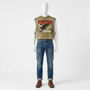 Camiseta sin mangas con gráfico de águila personalizado para hombre, estilo punk, streetwear, con tachuelas. - Product Image 2